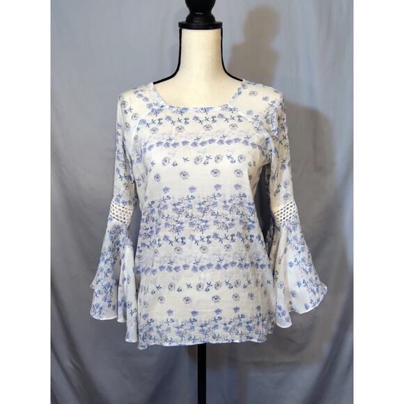 Lauren Conrad Boho Peasant Floral Top - Picture 1 of 6